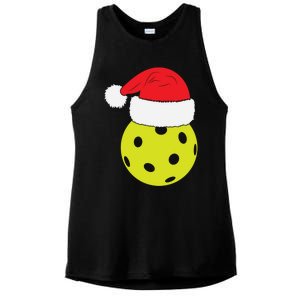 Christmas Pickleball Santa Hat Funny Pickle Ball Player Xmas Meaningful Gift Ladies PosiCharge Tri-Blend Wicking Tank