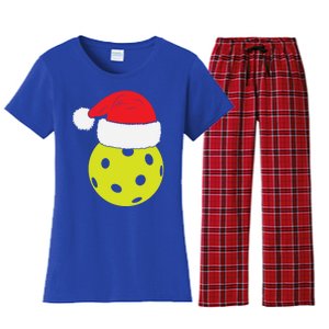 Christmas Pickleball Santa Hat Funny Pickle Ball Player Xmas Meaningful Gift Women's Flannel Pajama Set