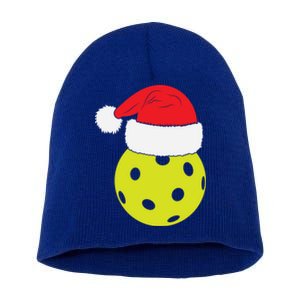 Christmas Pickleball Santa Hat Funny Pickle Ball Player Xmas Meaningful Gift Short Acrylic Beanie