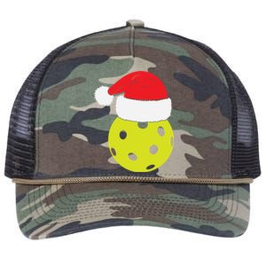 Christmas Pickleball Santa Hat Funny Pickle Ball Player Xmas Meaningful Gift Retro Rope Trucker Hat Cap