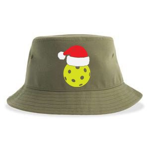 Christmas Pickleball Santa Hat Funny Pickle Ball Player Xmas Meaningful Gift Sustainable Bucket Hat