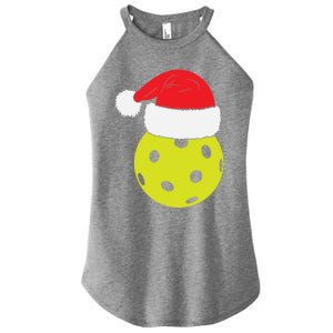 Christmas Pickleball Santa Hat Funny Pickle Ball Player Xmas Meaningful Gift Women's Perfect Tri Rocker Tank