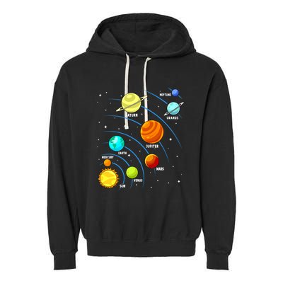 Colorful Planets Solar Systemss Boy Space Science Garment-Dyed Fleece Hoodie