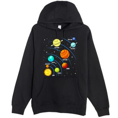 Colorful Planets Solar Systemss Boy Space Science Premium Pullover Hoodie