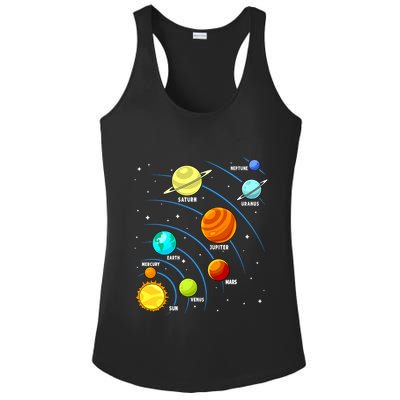 Colorful Planets Solar Systemss Boy Space Science Ladies PosiCharge Competitor Racerback Tank