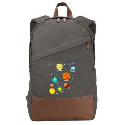 Colorful Planets Solar Systemss Boy Space Science Cotton Canvas Backpack