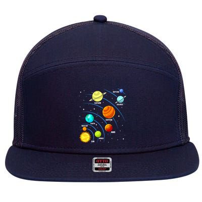 Colorful Planets Solar Systemss Boy Space Science 7 Panel Mesh Trucker Snapback Hat