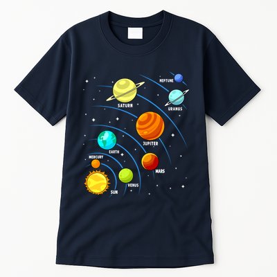 Colorful Planets Solar Systemss Boy Space Science Tall T-Shirt