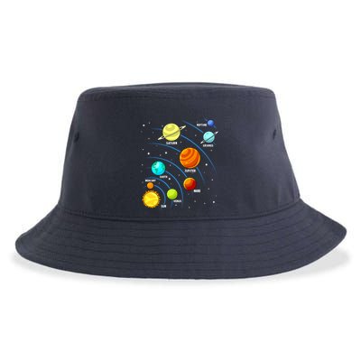 Colorful Planets Solar Systemss Boy Space Science Sustainable Bucket Hat