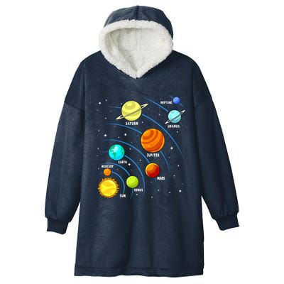 Colorful Planets Solar Systemss Boy Space Science Hooded Wearable Blanket