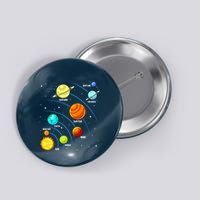 Colorful Planets Solar Systemss Boy Space Science Button