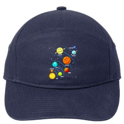 Colorful Planets Solar Systemss Boy Space Science 7-Panel Snapback Hat