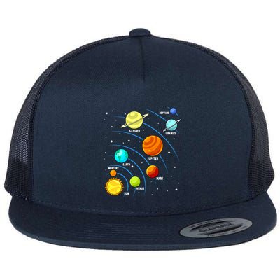 Colorful Planets Solar Systemss Boy Space Science Flatbill Hat