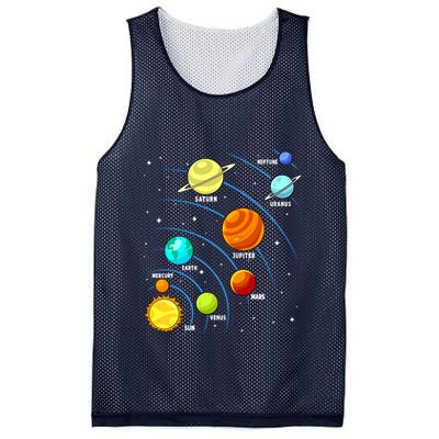 Colorful Planets Solar Systemss Boy Space Science Mesh Reversible Basketball Jersey Tank