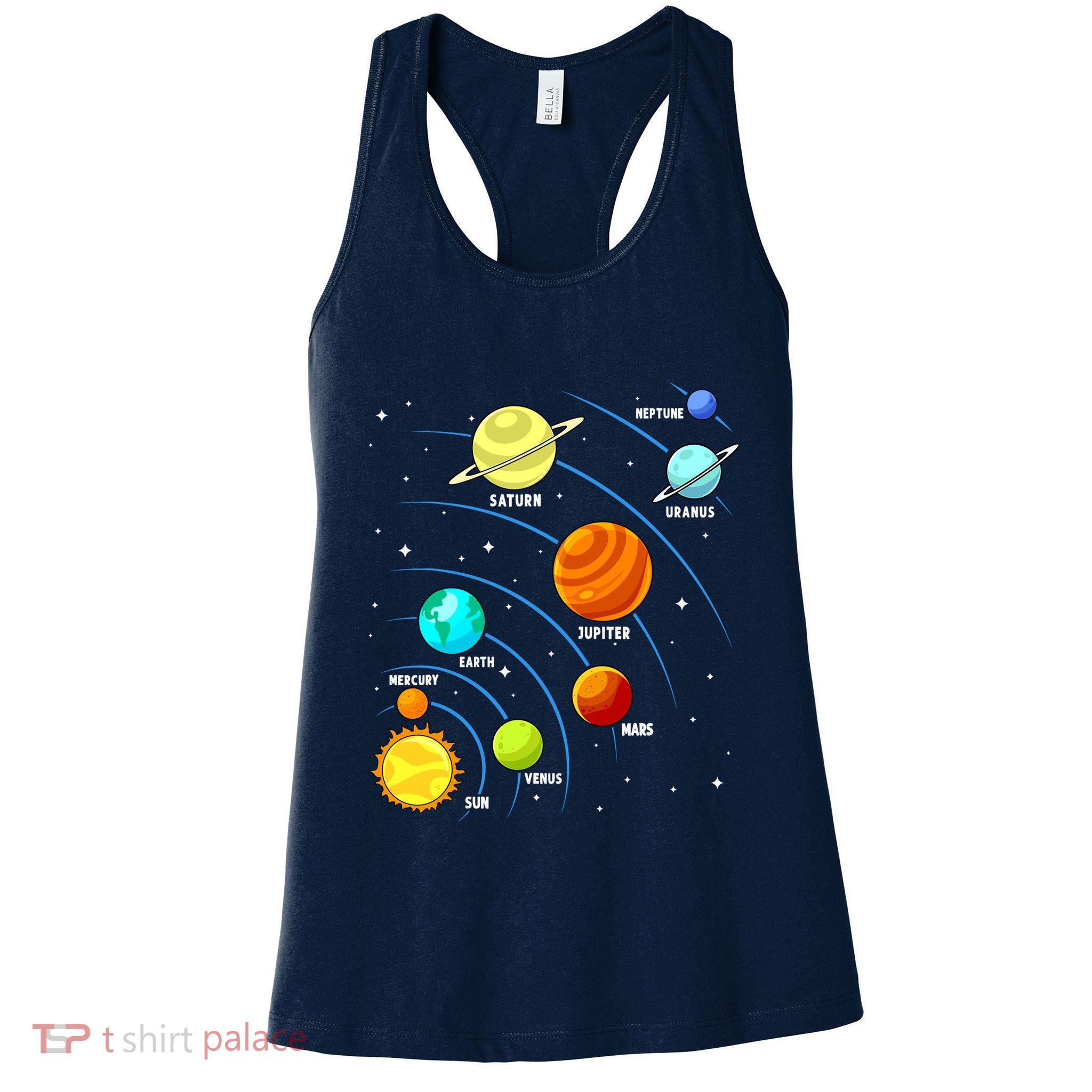 Colorful Planets Solar Systemss Boy Space Science Womens Tank Top
