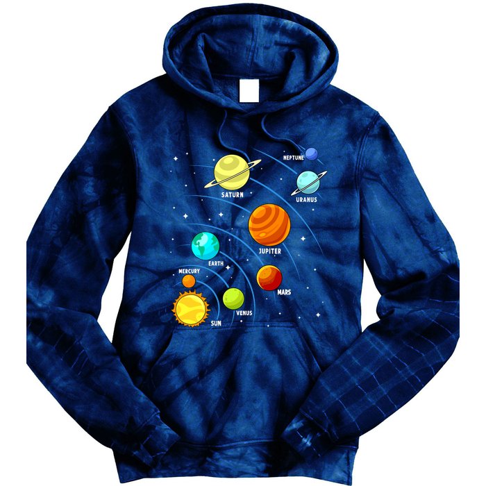 Colorful Planets Solar Systemss Boy Space Science Tie Dye Hoodie