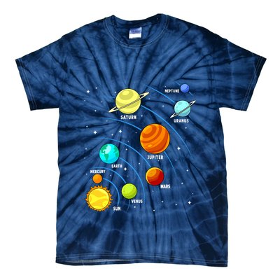 Colorful Planets Solar Systemss Boy Space Science Tie-Dye T-Shirt