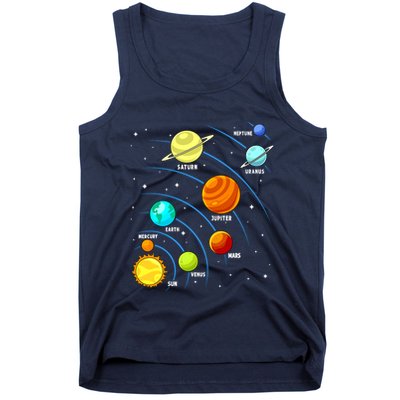 Colorful Planets Solar Systemss Boy Space Science Tank Top