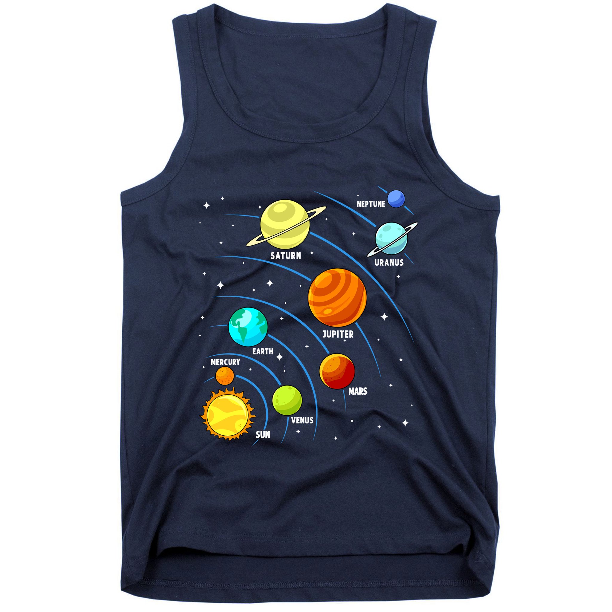 Colorful Planets Solar Systemss Boy Space Science Tank Top