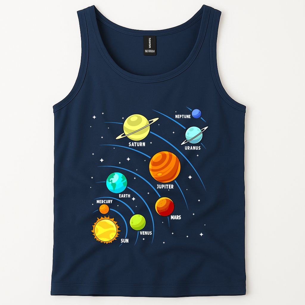 Colorful Planets Solar Systemss Boy Space Science Tank Top