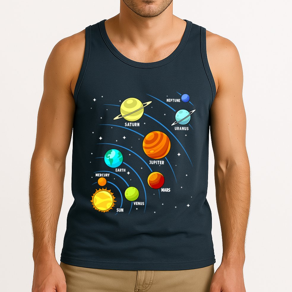 Colorful Planets Solar Systemss Boy Space Science Tank Top