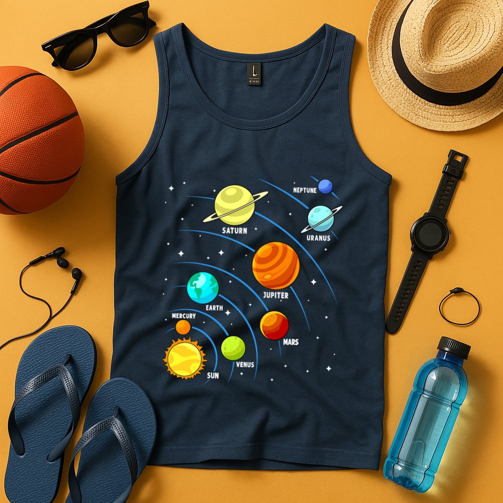 Colorful Planets Solar Systemss Boy Space Science Tank Top