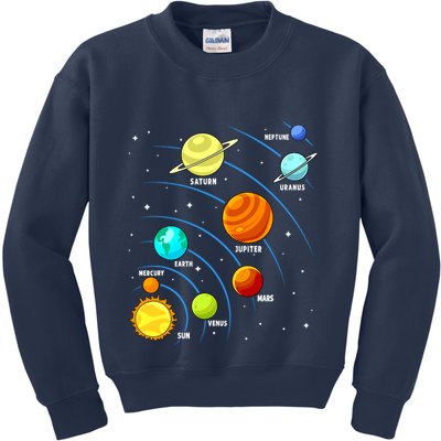 Colorful Planets Solar Systemss Boy Space Science Kids Sweatshirt