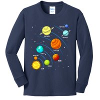 Colorful Planets Solar Systemss Boy Space Science Kids Long Sleeve Shirt