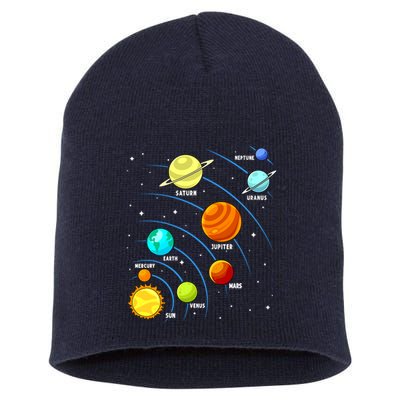 Colorful Planets Solar Systemss Boy Space Science Short Acrylic Beanie