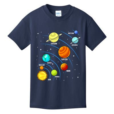 Colorful Planets Solar Systemss Boy Space Science Kids T-Shirt