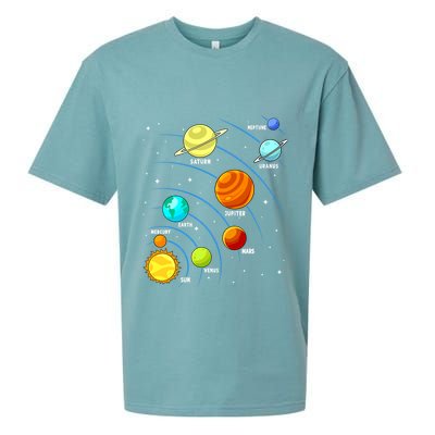 Colorful Planets Solar Systemss Boy Space Science Sueded Cloud Jersey T-Shirt