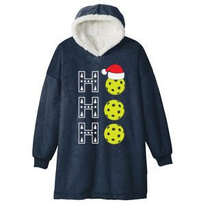 Christmas Pickleball Santa Hat Funny Pickle Ball Player Xmas Great Gift Hooded Wearable Blanket