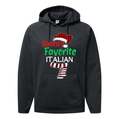 Christmas Pajama Santa Claus Shirt, Santa's Favorite Italian VNeck Performance Fleece Hoodie