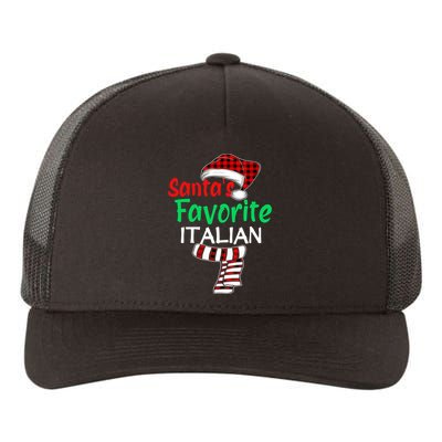 Christmas Pajama Santa Claus Shirt, Santa's Favorite Italian VNeck Yupoong Adult 5-Panel Trucker Hat