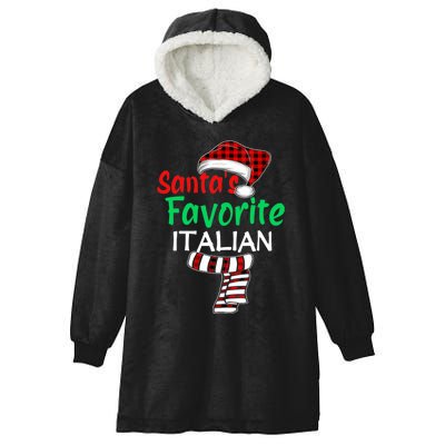 Christmas Pajama Santa Claus Shirt, Santa's Favorite Italian VNeck Hooded Wearable Blanket