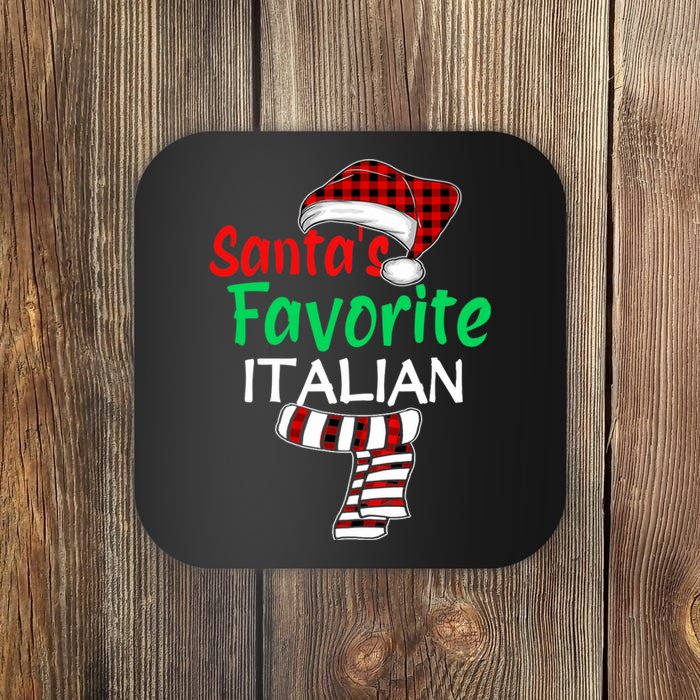 Christmas Pajama Santa Claus Shirt, Santa's Favorite Italian VNeck Coaster