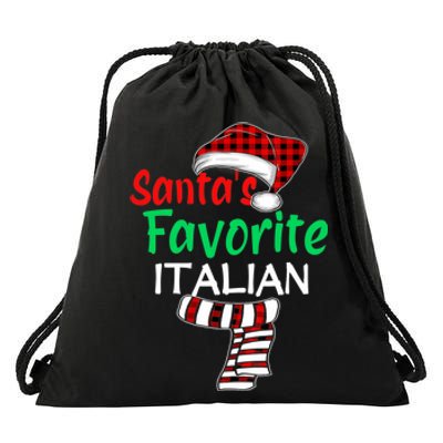 Christmas Pajama Santa Claus Shirt, Santa's Favorite Italian VNeck Drawstring Bag