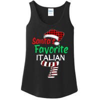 Christmas Pajama Santa Claus Shirt, Santa's Favorite Italian VNeck Ladies Essential Tank