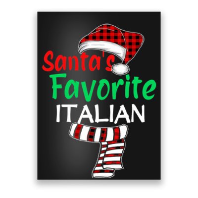 Christmas Pajama Santa Claus Shirt, Santa's Favorite Italian VNeck Poster