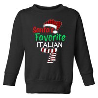 Christmas Pajama Santa Claus Shirt, Santa's Favorite Italian VNeck Toddler Sweatshirt