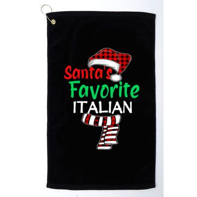 Christmas Pajama Santa Claus Shirt, Santa's Favorite Italian VNeck Platinum Collection Golf Towel