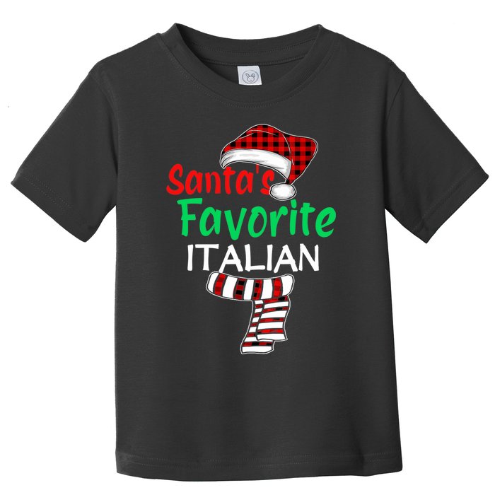 Christmas Pajama Santa Claus Shirt, Santa's Favorite Italian VNeck Toddler T-Shirt