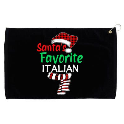 Christmas Pajama Santa Claus Shirt, Santa's Favorite Italian VNeck Grommeted Golf Towel