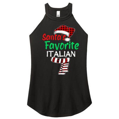 Christmas Pajama Santa Claus Shirt, Santa's Favorite Italian VNeck Women's Perfect Tri Rocker Tank