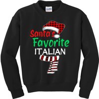 Christmas Pajama Santa Claus Shirt, Santa's Favorite Italian VNeck Kids Sweatshirt