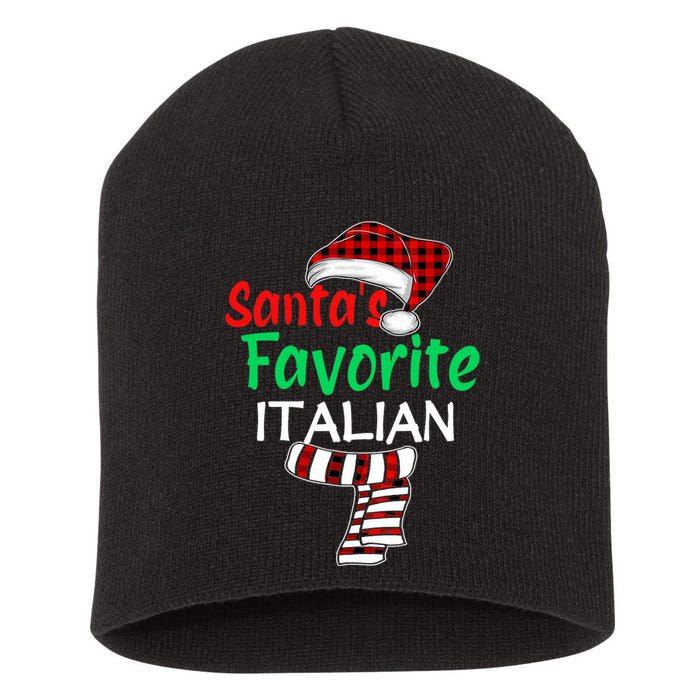 Christmas Pajama Santa Claus Shirt, Santa's Favorite Italian VNeck Short Acrylic Beanie