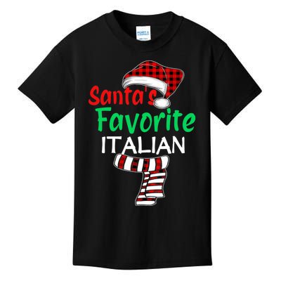 Christmas Pajama Santa Claus Shirt, Santa's Favorite Italian VNeck Kids T-Shirt