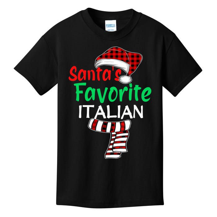 Christmas Pajama Santa Claus Shirt, Santa's Favorite Italian VNeck Kids T-Shirt