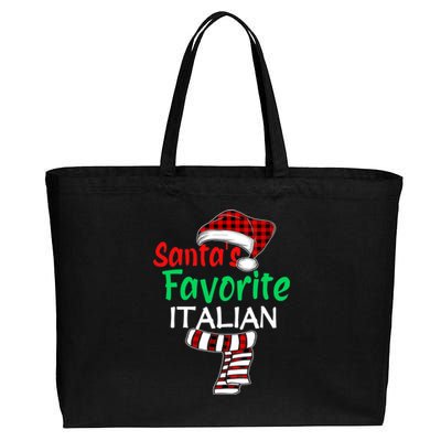 Christmas Pajama Santa Claus Shirt, Santa's Favorite Italian VNeck Cotton Canvas Jumbo Tote