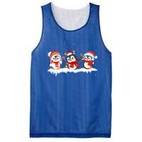 Christmas Penguins Santa Hat Lights Tree Xmas Penguin Lovers Gift Mesh Reversible Basketball Jersey Tank